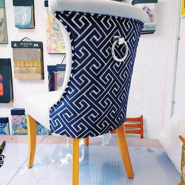 Dark Blue chair with back ring retail
